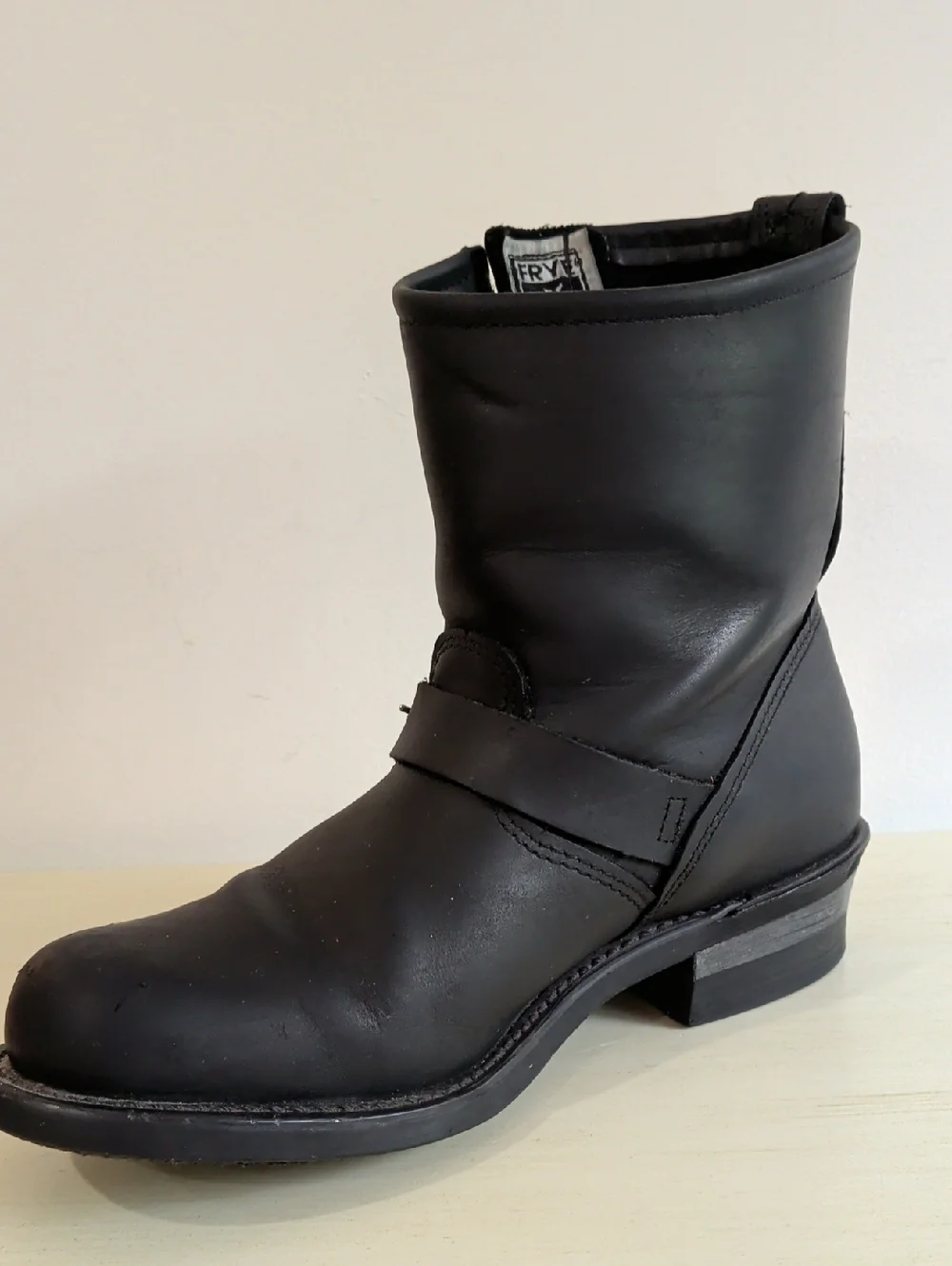 Frye Black Leather Moto Boots With Silver Buckles Size 9 Women's - Picture 8 of 12